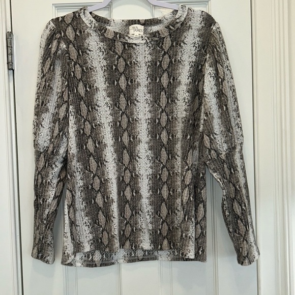 Ava James Snake Print Knit Lightweight Sweater sz.L - Picture 1 of 6